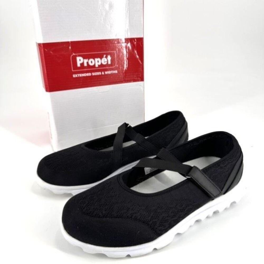 Propet TravelActiv Womens Lightweight Mesh Walking Flat Mary Jane Black Size 9.5 - Picture 3 of 9